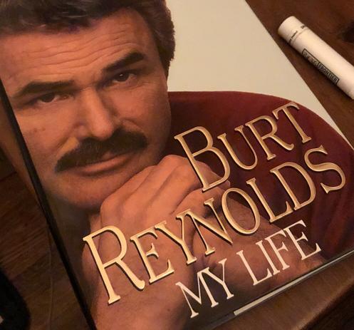 A photo of the cover of Burt Reynold’s autobiography.