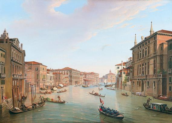 The Grand Canal in Venice - a painting by the Belgian painter Frans Vervloet from 1859.