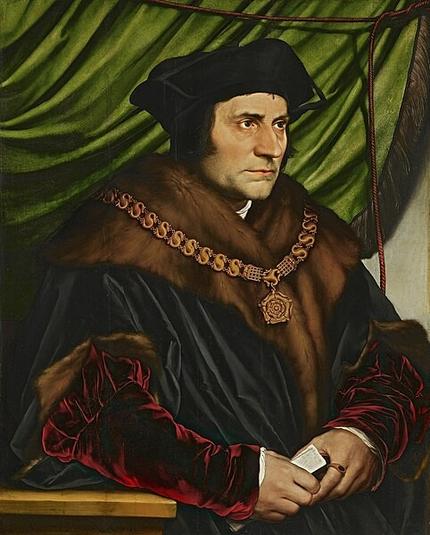 Pentraĵo pri More de Hans Holbein, en kiu li portas dikajn mezepokajn vestojn de alta ofico kaj peza ĉeno trans sia brusto kaj ŝultro.