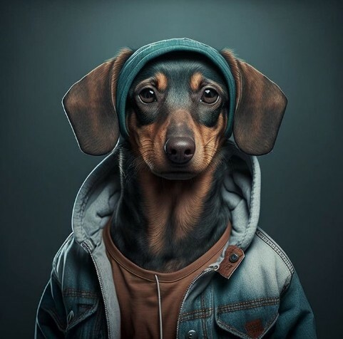 Jacket with dachshund