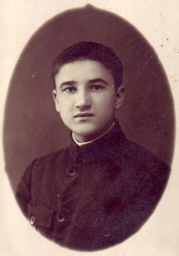 A photo of a young priest.