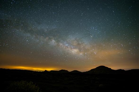 The Milky Way over the Tenerife, before shot with colour cast.