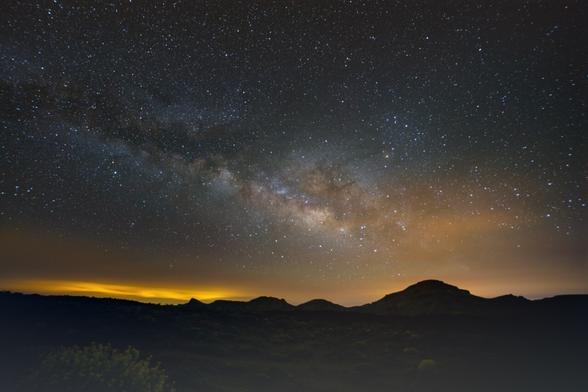 The Milky Way over the Tenerife, after shot with a darker, more even sky.