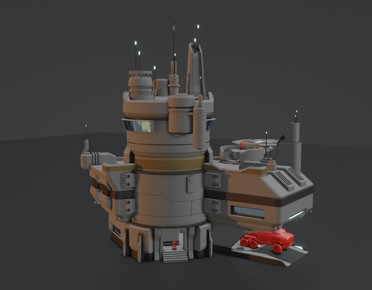 Blockout of the new construction building for planetside 2. Rear view.