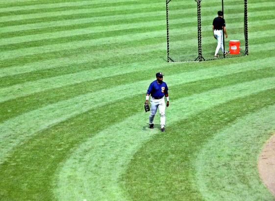 Padres OF Tony Gwynn during the All Star Workout at Camden Yards.

Gwynn played 20 years with the Padres and was a career .338 hitter. He amassed 3141 career hits, winning 8 batting titles, 7 Silver Sluggers, 5 Gold Gloves and he was a 15x All Star. He is in the Hall of Fame.