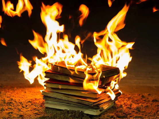 Books being burned