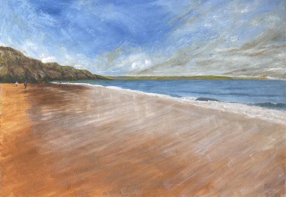 Barafundle Bay by Richard W. Erskine (oil on canvas)