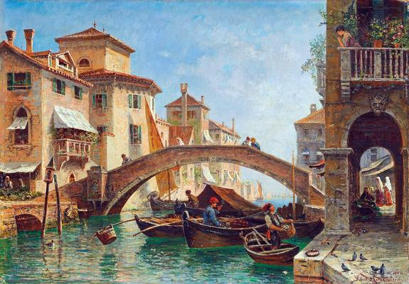 A Venetian Scene - painting by Friedrich Ernst Morgenstern from 1892