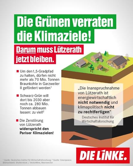 Plakat "Die Grünen verraten die Klimaziele" von #dieLinke