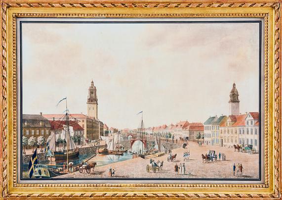 Little Square (Lilla Torget) in Gothenburg (Göteborg), Sweden - a painting by Justus Fredrik Weinberg from 1796