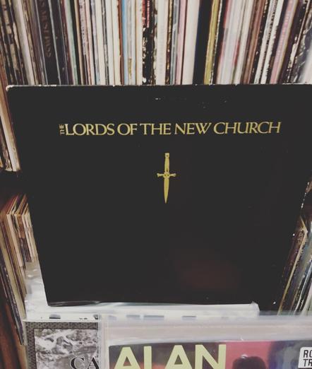 Lords of the New Church black with embossed platinum text