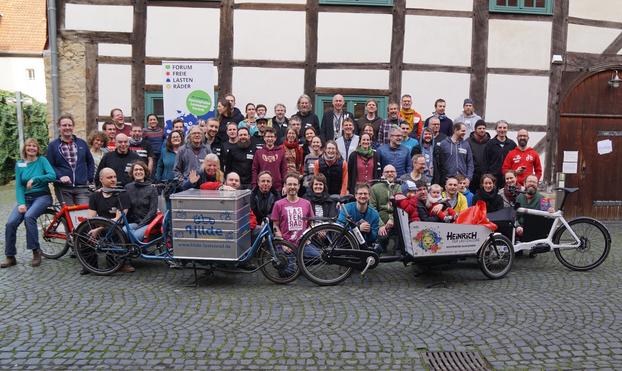 Participants of the Commons Cargobike Conference in Hildesheim, Germany, 2020.
