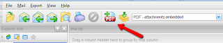 Screenshot showing toolbar for email conversion software.
