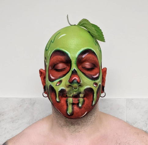 Facepaint of a poisoned apple