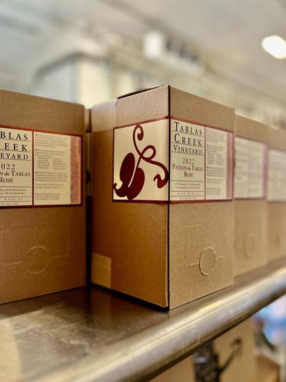 Boxes of Patelin de Tablas wine