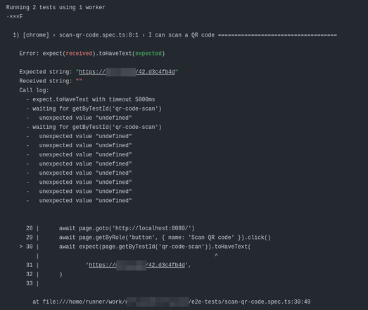The failed end to end test.