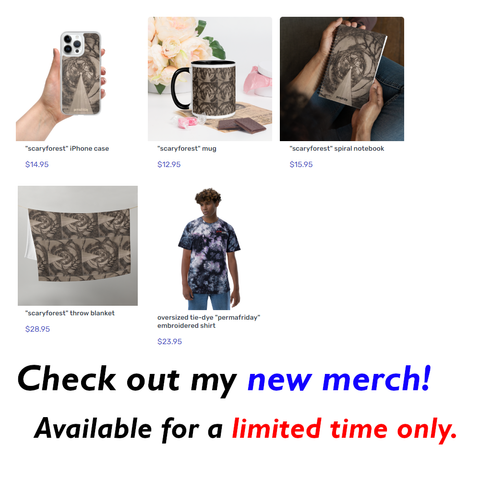 Check out my new merch! Available for a limited time only.