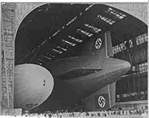 Old picture of a zeppelin inside of hangar