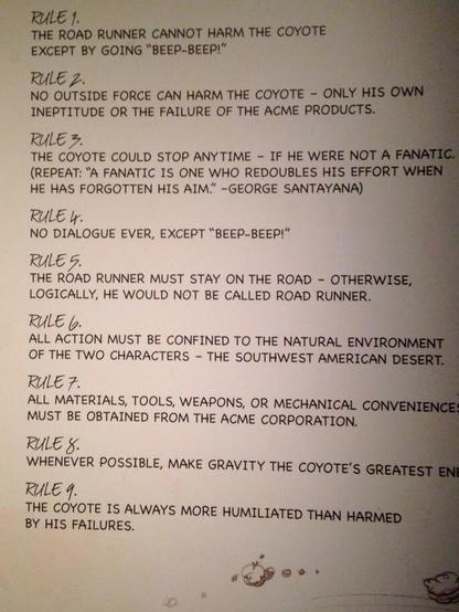 Chuck Jones - Nine Rules - Road Runner