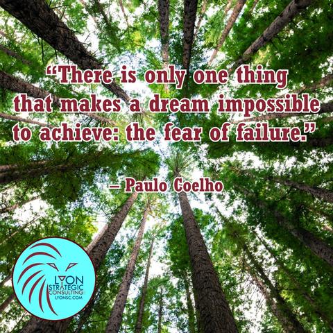 "There is only one thing that makes a dream impossible to achieve: the fear of failure." - Paul Coelho