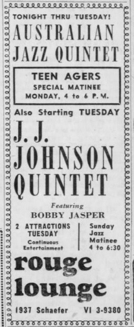 1956 - J.J. Johnson Quintet with Bobby Jaspar - Rouge Lounge - Detroit