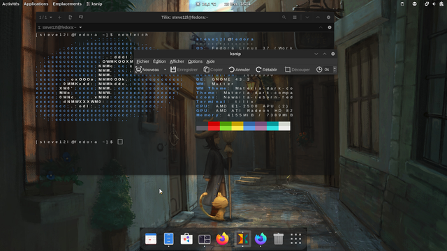 #ShareYourDesktop #UnixPorn #DailyDesktop #gnu #Linux #Fedora (37) #Neofetch #Ksnip #Gnome
