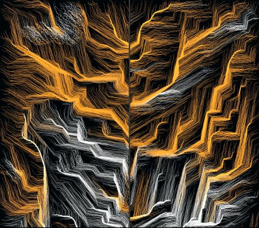 Algorithmically generated landscape using p5js