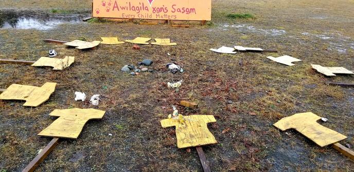 Umista Cultural Center Every Child Matters memorial in Alert Bay.