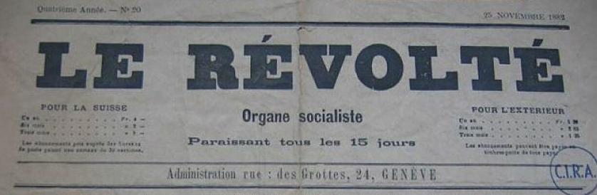 Front page of Le Revolte