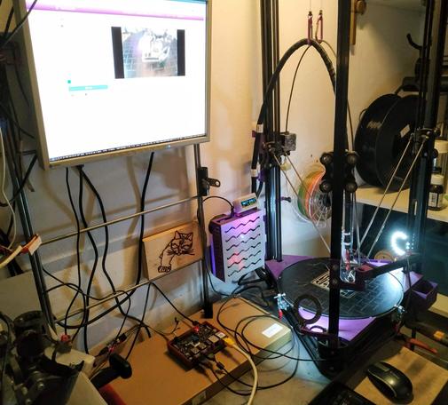 VisionFive 2 Risc-V board connected to a 3d printer and running Octoprint