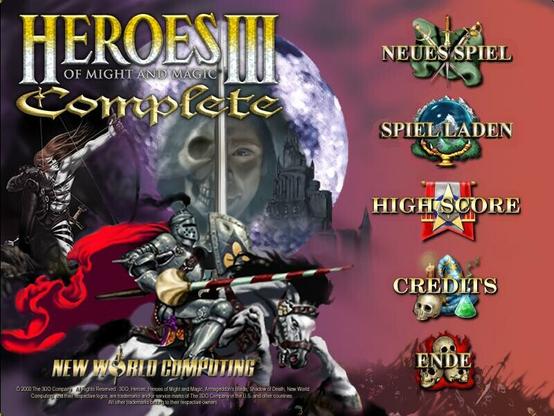 Title screen of Heroes of Might and Magic 3