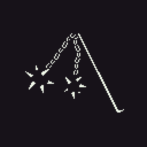 A pixel art drawing of a flat, in two colors (2-bit)