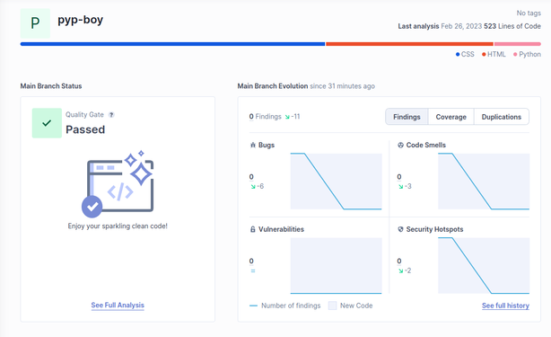 Sonarcloud screenshot with issues fixed