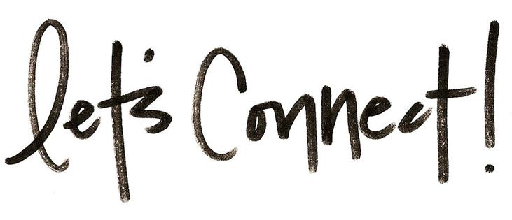 Image with a white background with black text that says Let's Connect.