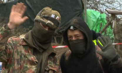 two brave guys having occupied a tunnel to block a huge evil company from demolishing a whole village to get more coal from the ground below