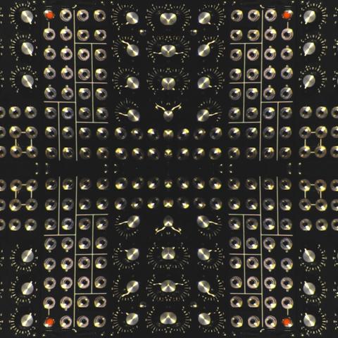 A mandala made from a knob and button-covered control panel.


Image:
Stephen Drake (modified)
https://commons.wikimedia.org/wiki/File:Analog_Test_Array_modular_synth_by_sduck409.jpg

CC BY 2.0
https://creativecommons.org/licenses/by/2.0/deed.en