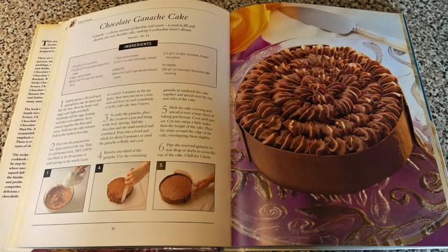 "What's Cooking Chocolate" by Jacqueline Bellefontaine (Published 1998)

Chocolate Ganache Cake