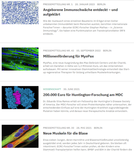 Liste mit Nachrichten