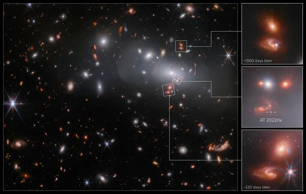 Galaxy cluster RX J2129. ESA/Webb, NASA & CSA, P. Kelly