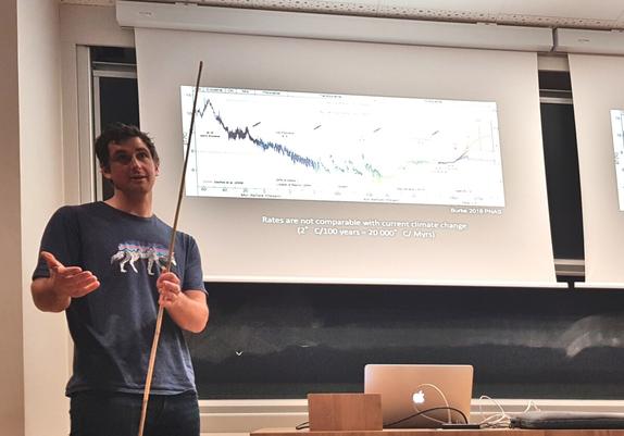 Jonathan Rolland speaking in front of one his slides