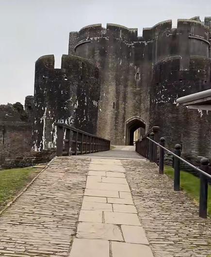 The entrance of Caerphilly Castle