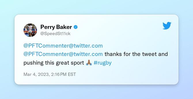 @PFTCommenter @PFTCommenter thanks for the tweet and pushing this great sport 🙏🏾 #rugby