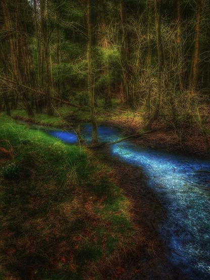 Same photo as above. Heavily filtered to produce Peacock hues. Electric blue water representative of its sulphuric acidity.