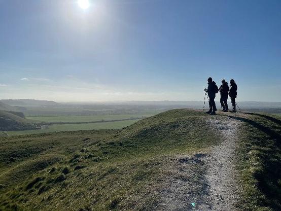 Walkers at Milk Hill