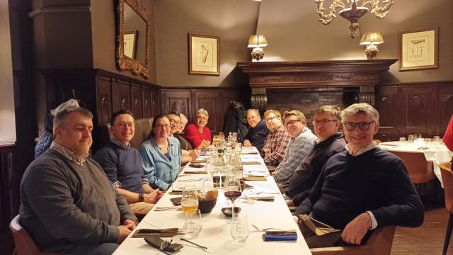 IGeLU Steering Committee members in a restaurant