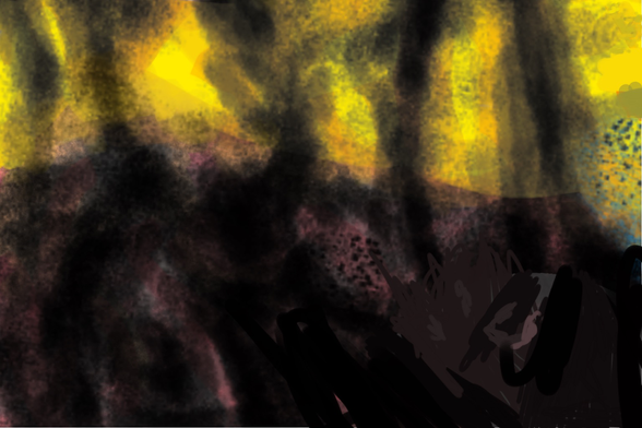 Giant face lying down or mountains on fire