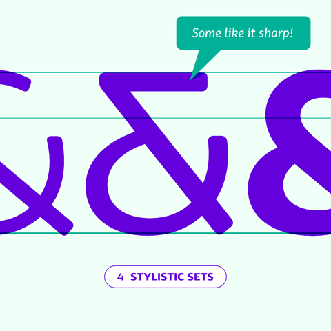 An alternate version of ampersand from Knedle typeface.