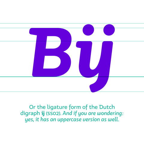 A word Bij, showing a ligature form of the Dutch ij digraph.