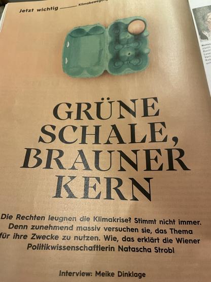Interview mit Natascha Strobl in der Brigittezeitschrift : „Grüne Schale, brauner Kern“