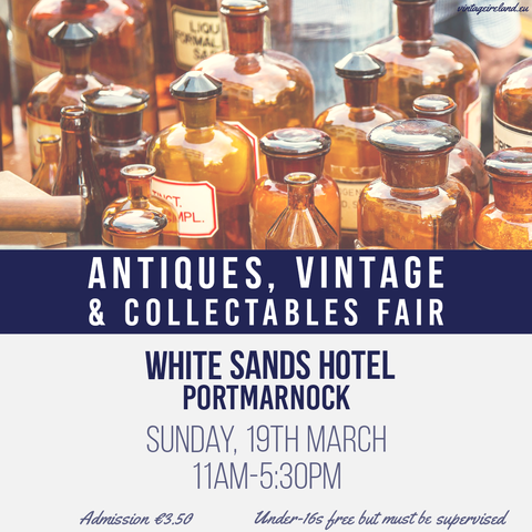 Selection of quirky old brown glass bottles, orange in the light, reminiscent of pharmacy bottles of old. Text reiterates event details. Admission €3.50. Under sixteens enter free but must be accompanied by a supervising adult.